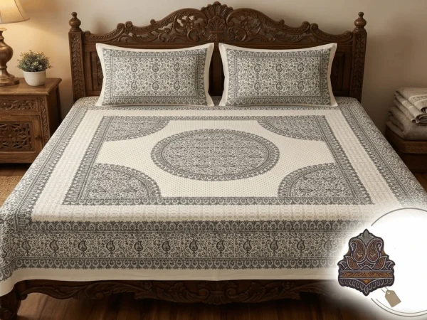 Hand Block Printed Floral Bedsheet
