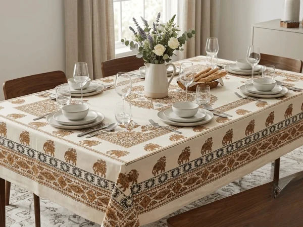 Hand Block Printed Dining Table Cover